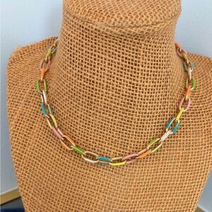 Vibrant Multicolor Chain Necklace